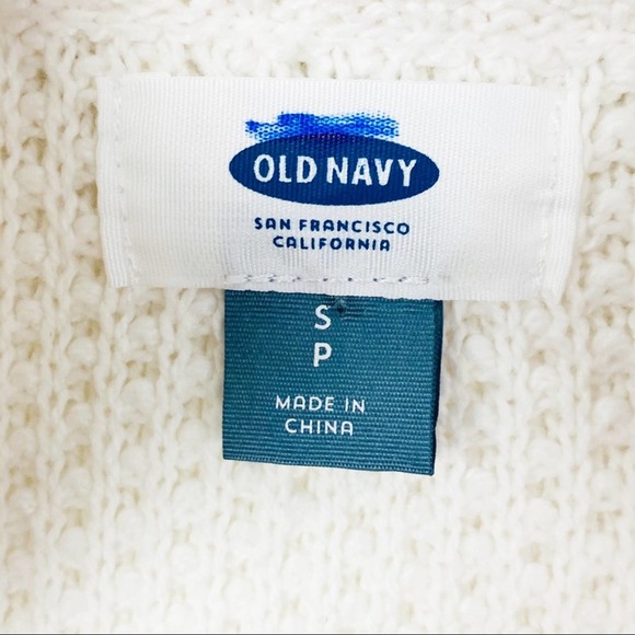 OLD NAVY White Long Sleeves AztecTrim Open Front Cardigan, Size Small - Picture 3 of 10
